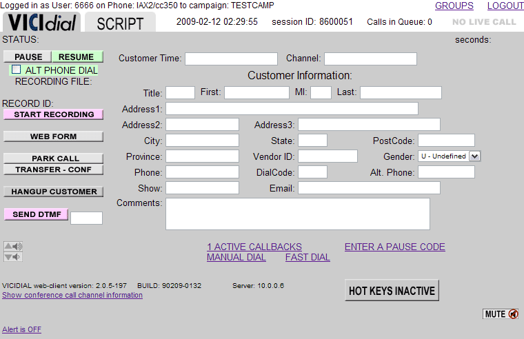 VICIDIAL agent 2.0.5