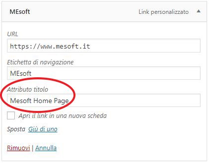 wordpress Come impostare il tag TITLE nel menù Wordpress